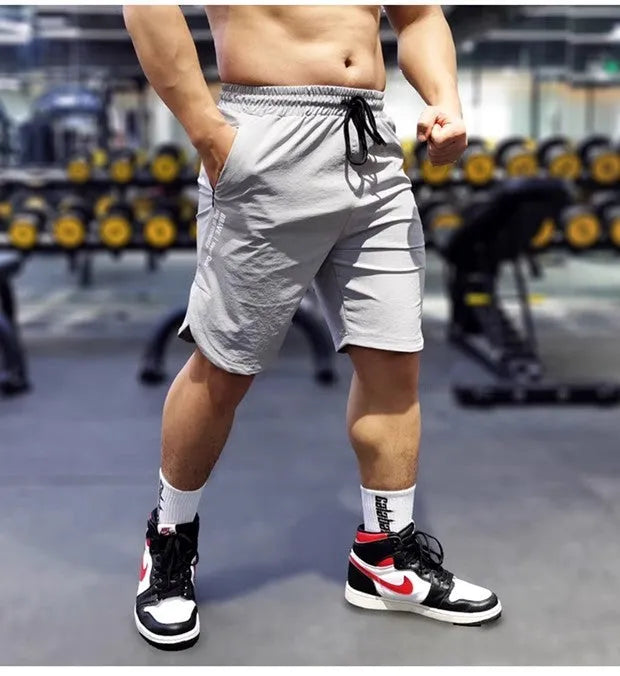 Men's quick-dry running shorts in nylon spandex contrast colour design available in black blue grey