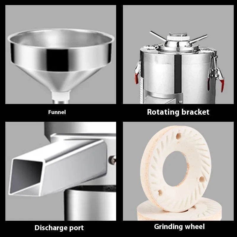 Stainless steel electric sesame paste grinding machine with 100mm wheel for homemade tahini