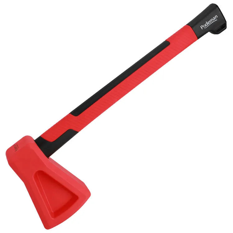Red plastic fitness axe trainer for home muscle conditioning and strength training