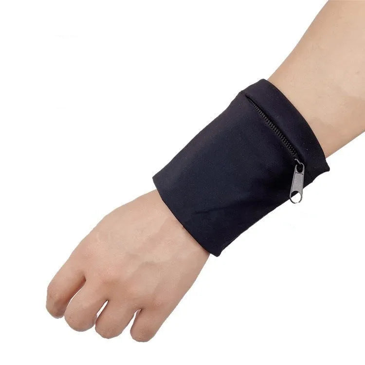 Wrist bag armband sleeve showing 10 x 10.5 cm dimensions for mobile phone storage
