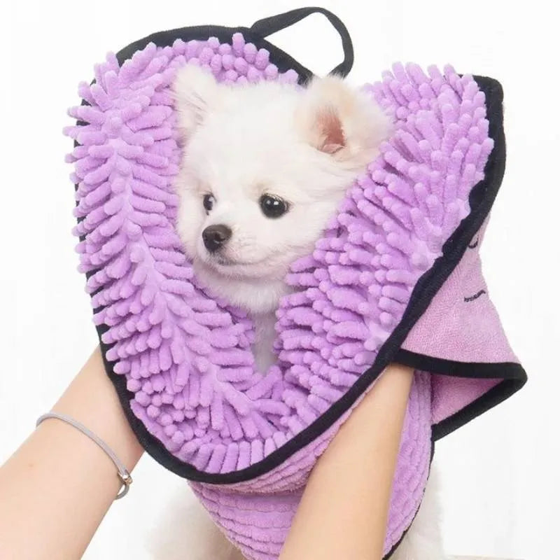 62x23cm dog bath robe towel in blue, grey, purple or red for pet drying