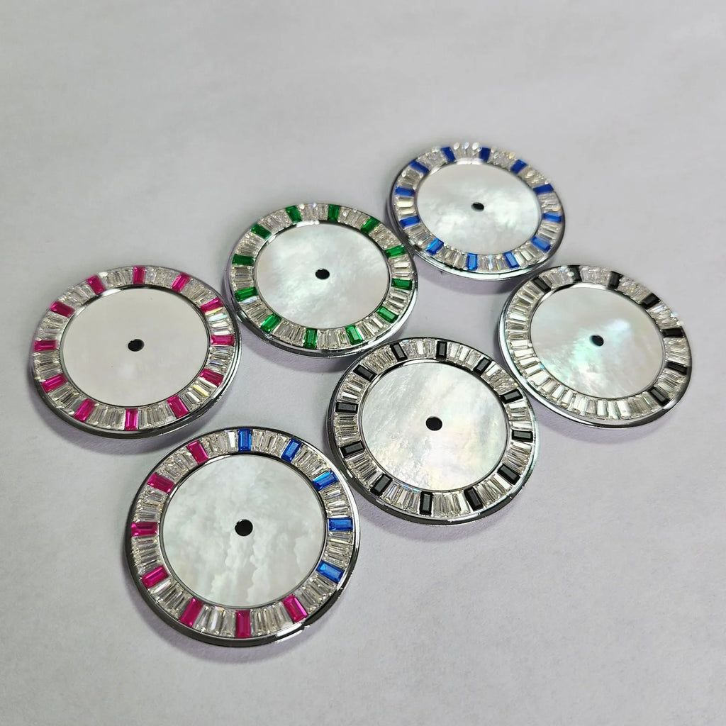 28.5mm stone edge watch dial for NH35 NH36 automatic movements in black