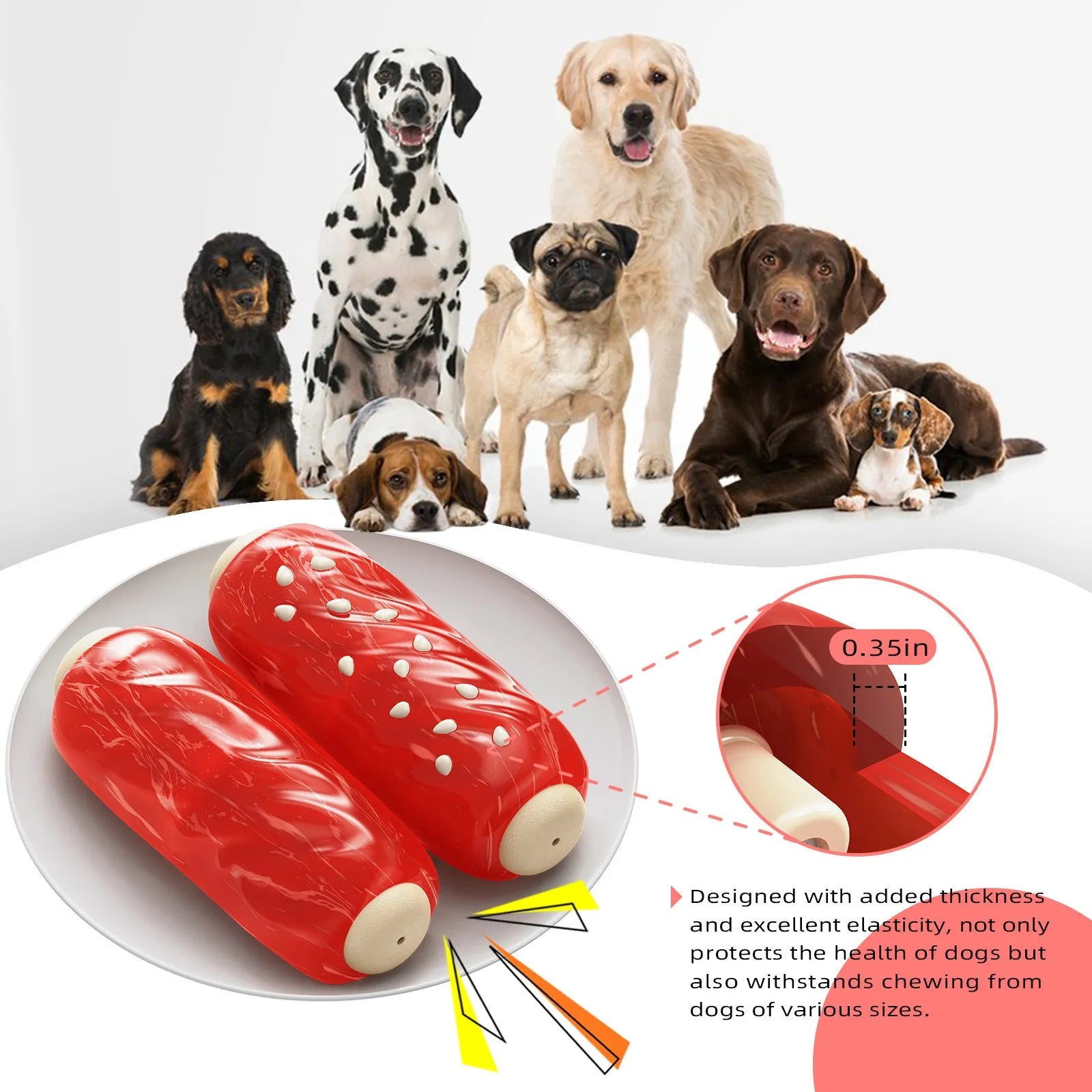 Primary colour glue toothbrush dog chew toy with snack molar rod