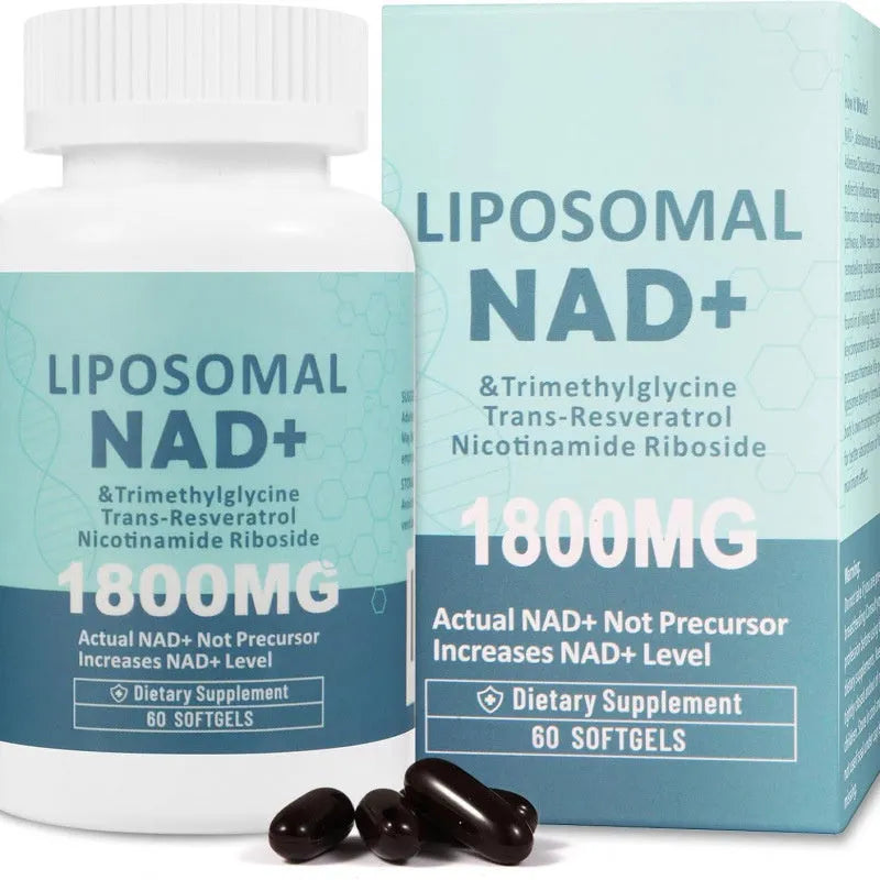 Bottle of nicotinamide mononucleotide NMN gel capsules dietary supplement showing 60 or 120 count option.