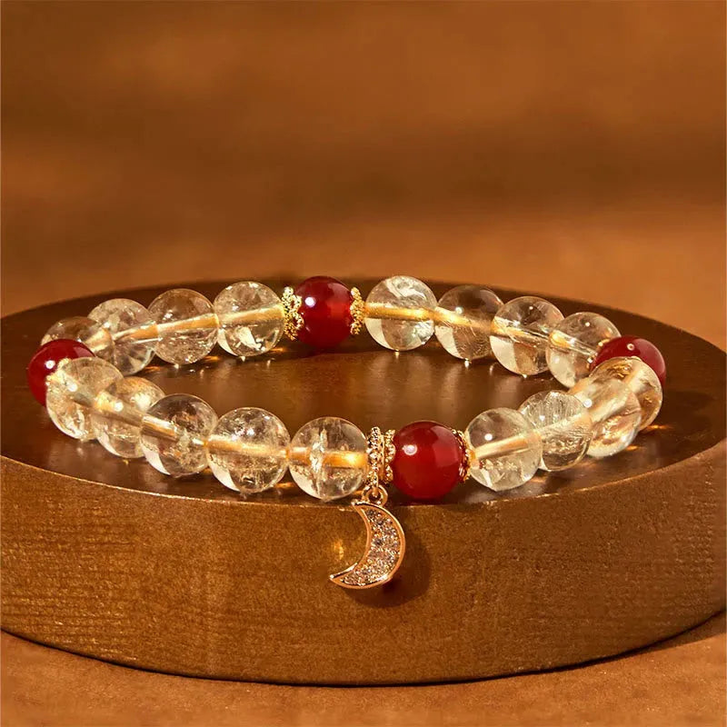 Handmade citrine crystal bracelet for women travel gift
