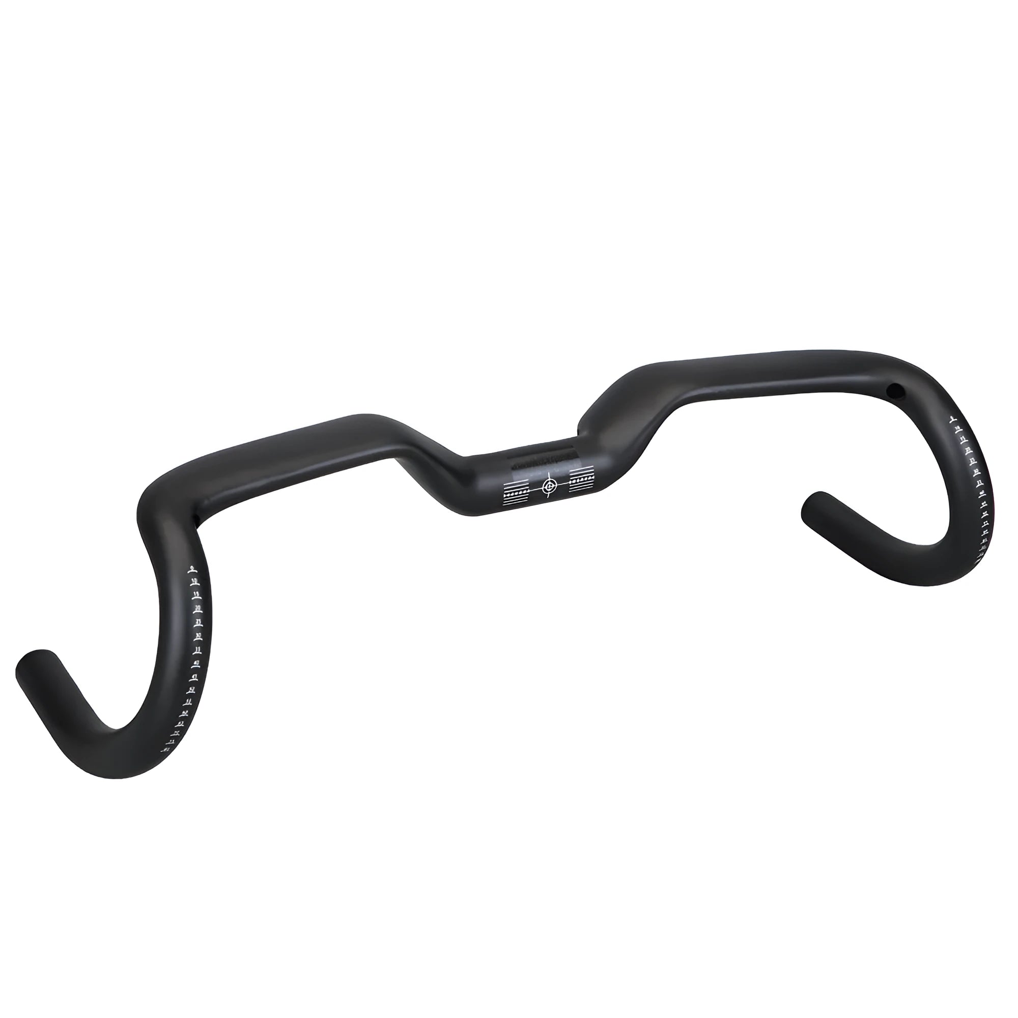 Black carbon fibre large angle bent motorcycle handlebar with 31.8mm clamp and 125mm rise