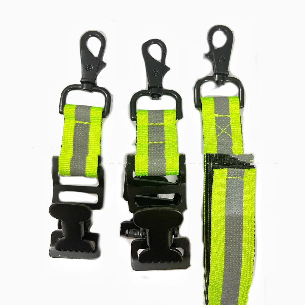 Fluorescent green gloves clamp with metal safety buckle for industrial applications