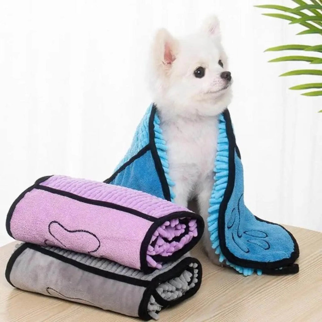 62x23cm dog bath robe towel in blue, grey, purple or red for pet drying