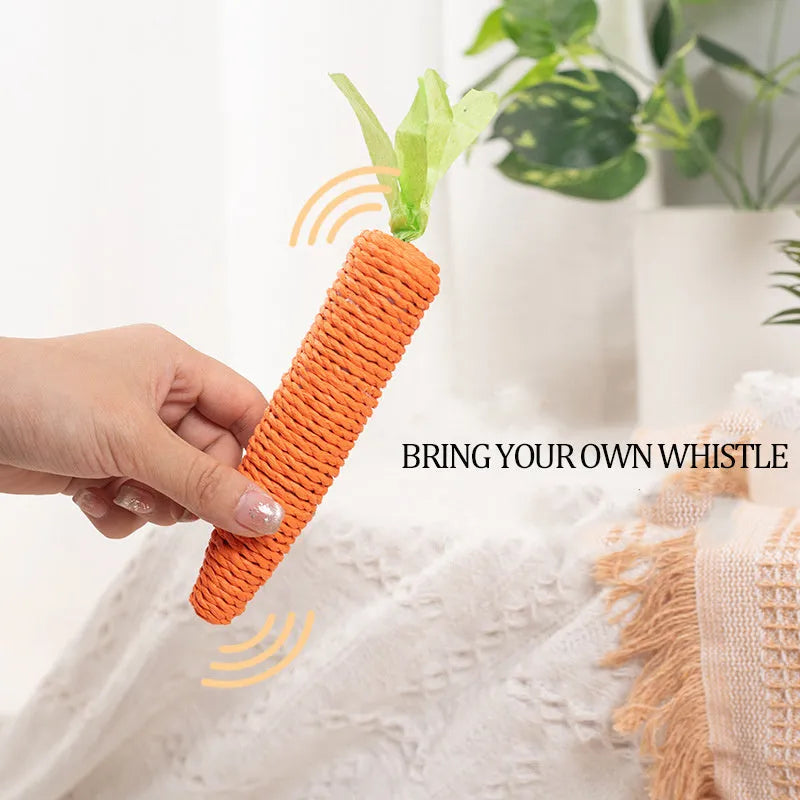 Assortment of cat toys including carrot shapes, paper balls, and grinding sticks in two size options