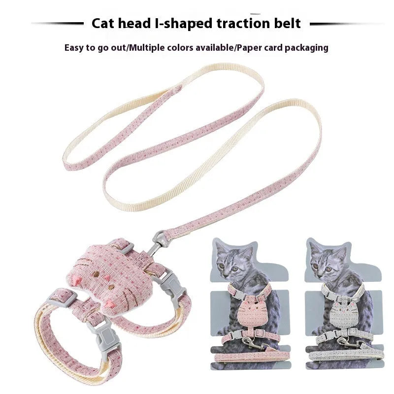T-shaped cat drawstring pulling rope in cloth material for cats up to 8kg, colour pink