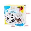 Plastic cat teaser wand toy with catnip dispenser measuring 19.8x11.5x19.5cm