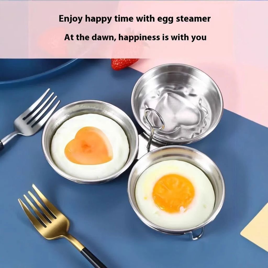 Stainless steel heart-shaped egg steamer for boiling and stewing eggs