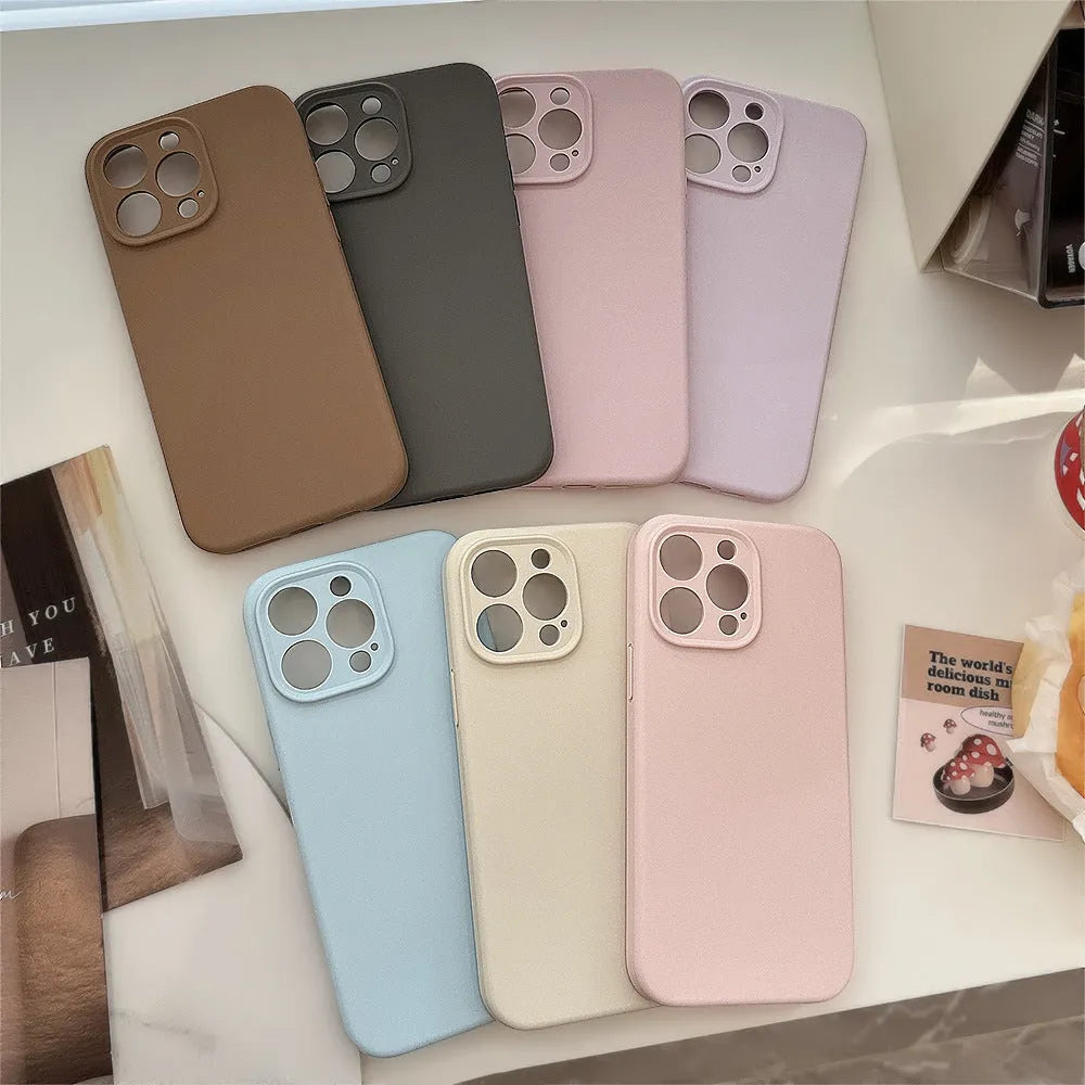 Liquid silicone phone case in solid colour with drop protection for iPhone series