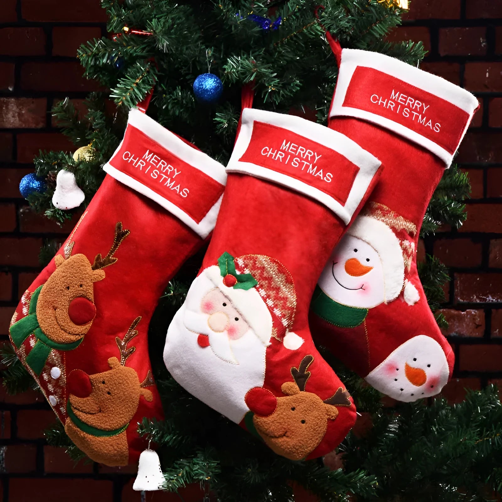 Non-woven fabric Christmas candy bag hanging decoration with elk, elderly man, and snowman designs