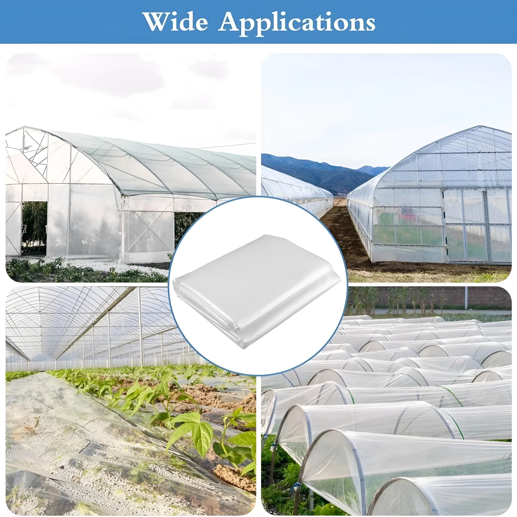 4x8 metre plastic film for vegetable shed cold proofing in 8 silk or 15 silk thickness