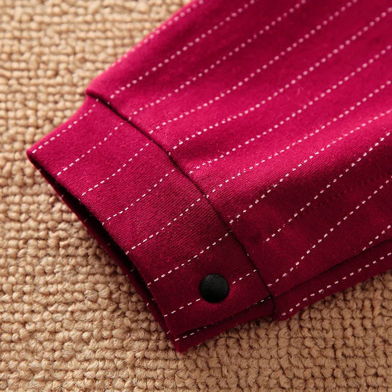 Wine red cotton baby boy romper with long sleeves for autumn wear