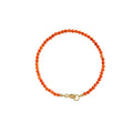Women's natural Southern Red agate bracelet in cherry red and persimmon red, 3mm cut surface beads, 15cm length