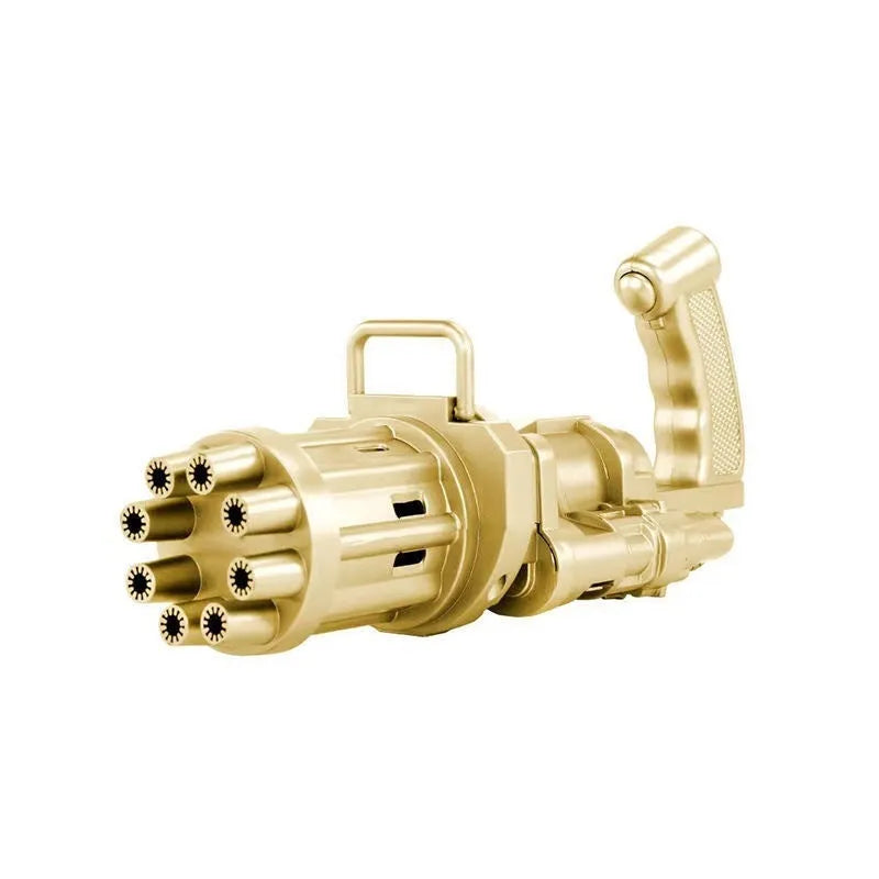 Children's bubble machine toy in pink gold or black colours with realistic gun design