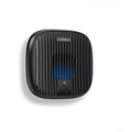 Bed vacuum cleaner with ultrasonic mite repellent, compact 120x120x45mm, on a bed surface