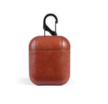 Genuine leather AirPods protective case with magnetic closure in black colour