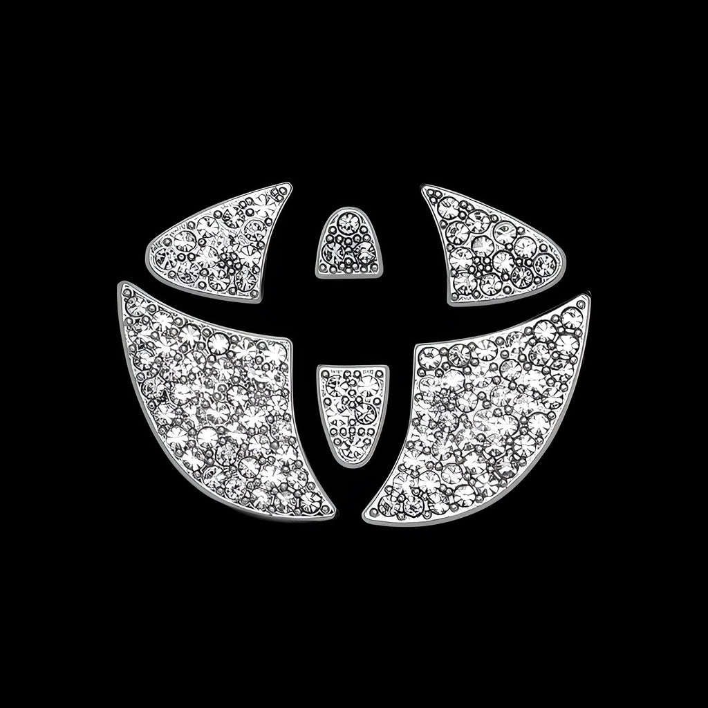 Zinc alloy diamond inlay steering wheel decorative sticker for Toyota car interior