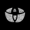 Zinc alloy diamond inlay steering wheel decorative sticker for Toyota car interior