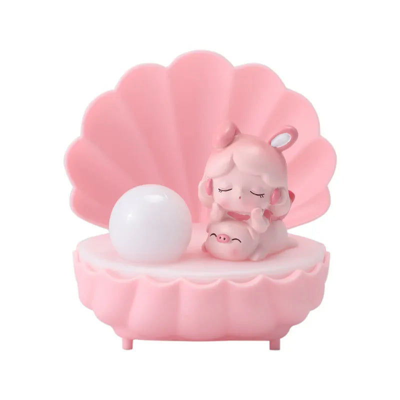 Shell Star Light small resin night lamp in pink pig girl design for birthday gift