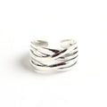 S925 sterling silver vintage weave ring for women, retro silver finish, handcrafted weave band