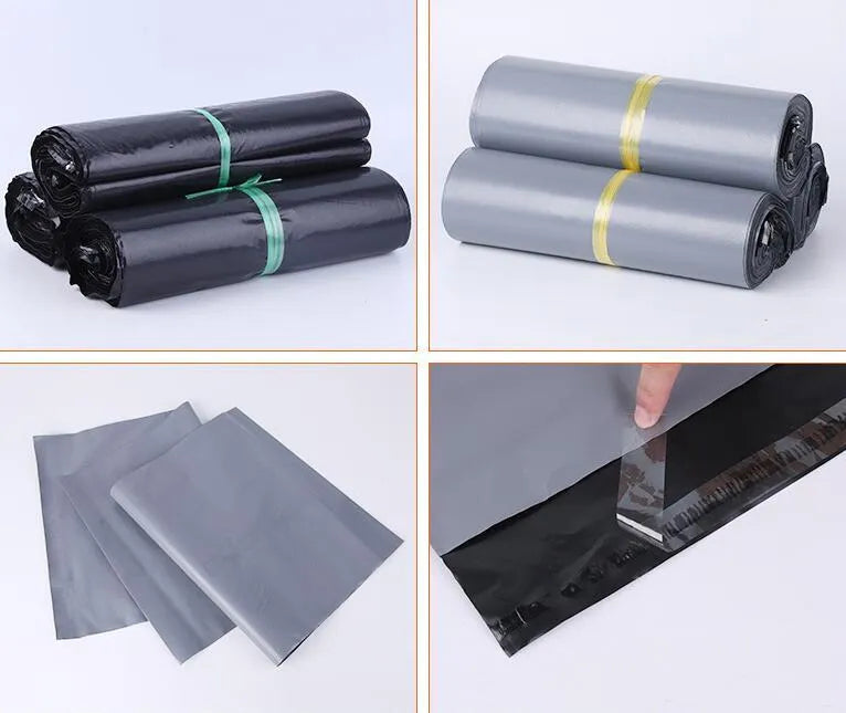 PE plastic courier bag with sticker seal, 100pcs bundle, available in multiple sizes and colours