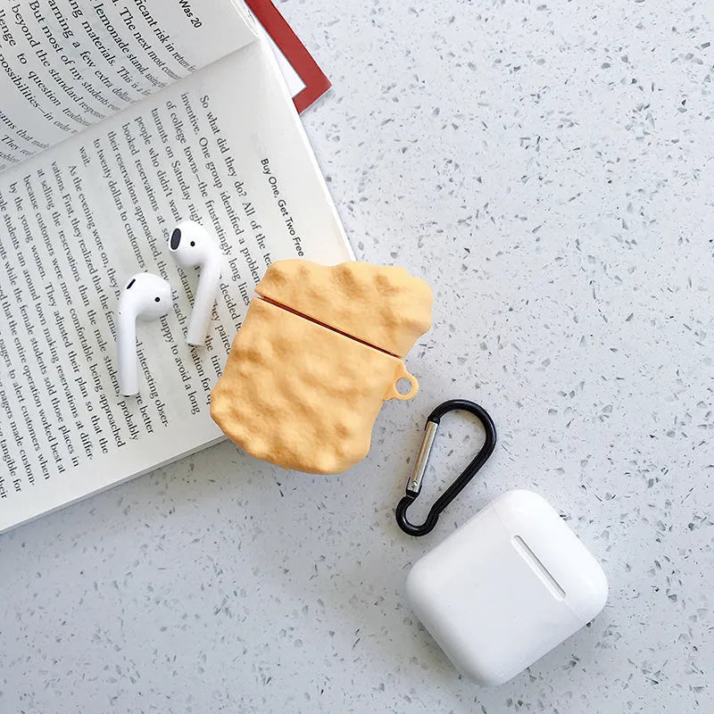 Green silicone case with cartoon animal print for AirPods 1 and 2 generation charging case