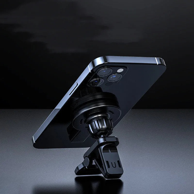 Mobile magnetic absorption wireless charger in black or white with compact design and USB cable