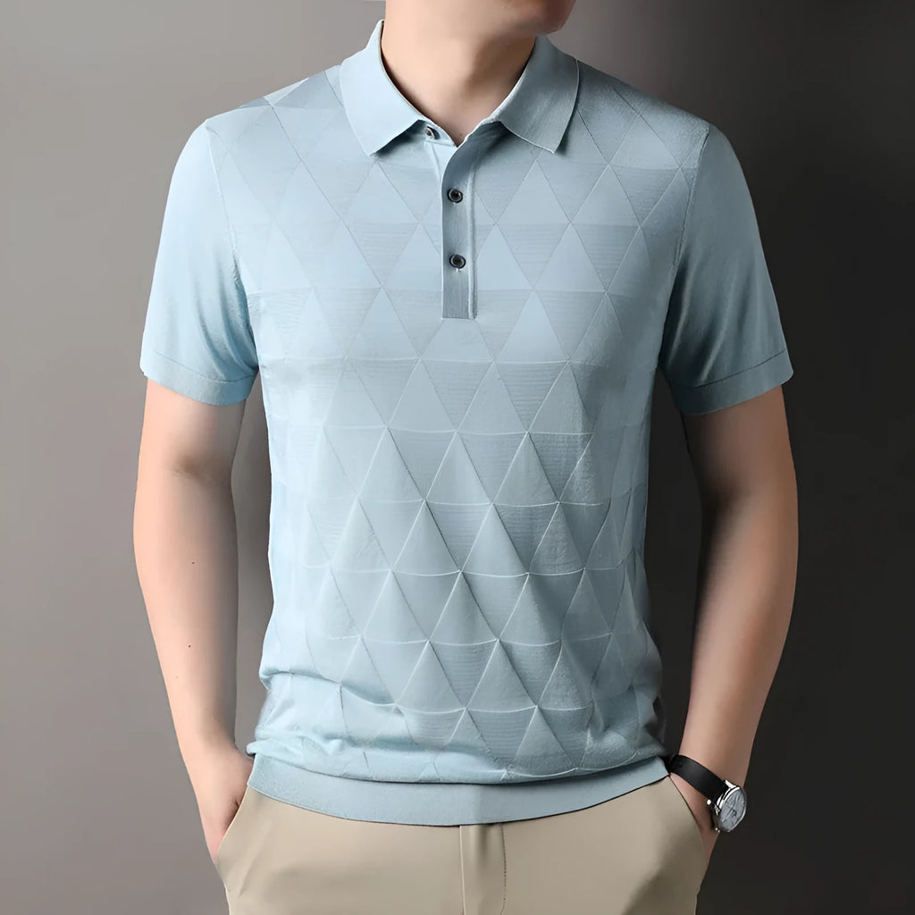 Men's ice silk quick-drying short sleeve t-shirt in green, regular fit, lyocell knitted fabric