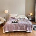 Taffeta thermal flannel casual blanket in modern simple style showing colour options including tea green and fog blue