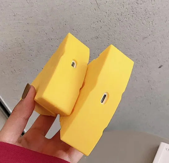 Bright yellow silicone protective cover for Apple AirPods 1 2 and Pro 3 earphone case