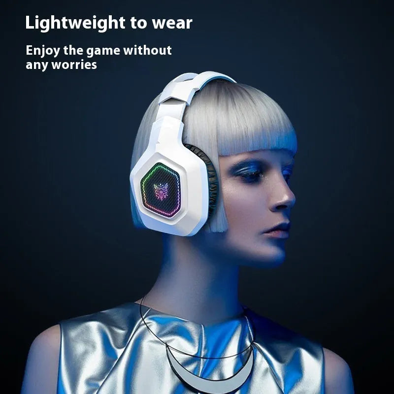 Wireless gaming headset with RGB lighting, Bluetooth and 2.4G connectivity, PC ABS build, black colour