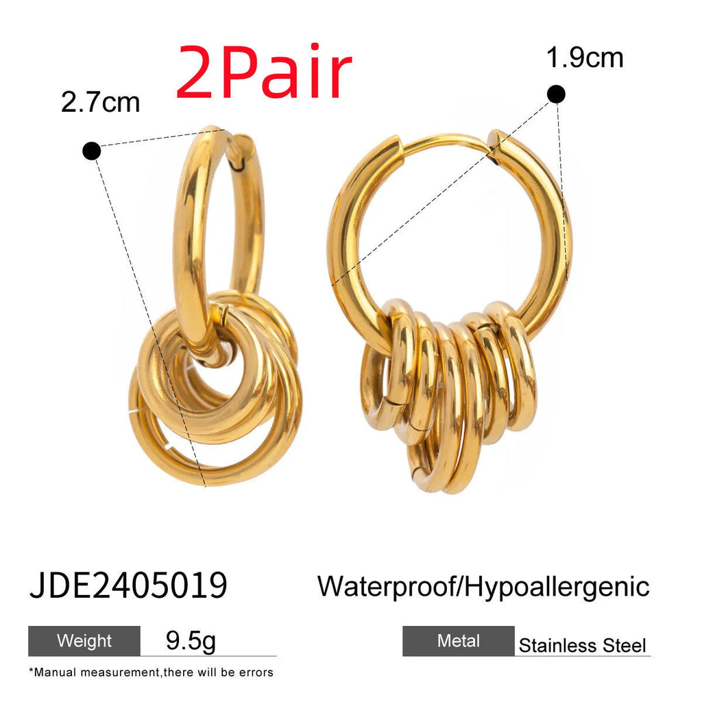 Stainless steel electroplated earrings with colour matching in JDE2405019 option