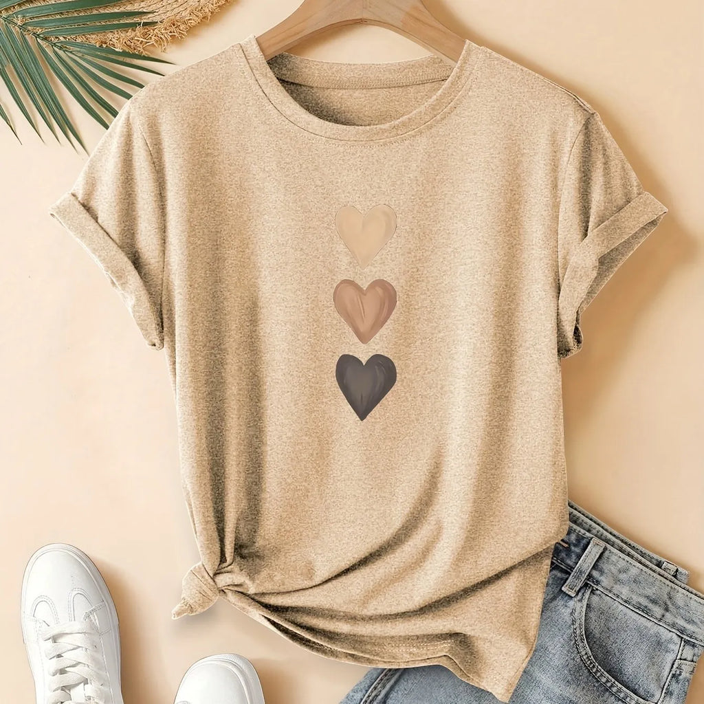 Women's pure cotton T-shirt with Chinese art retro drawing pattern in blue colour