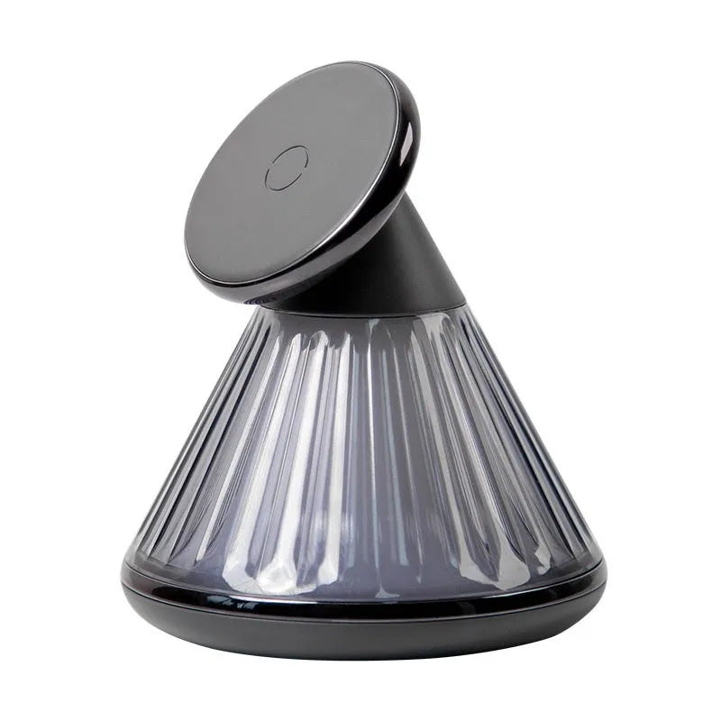 Night table lamp with magnetic 15W wireless charger base in Champagne Gold finish