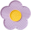 Flower-shaped silicone lick pad with suction cup for cats and dogs, available in five colours