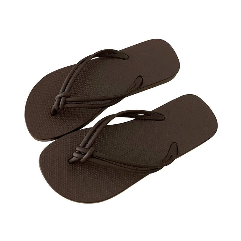 Men's casual PVC flip flops with toe covering and non-slip sole in multiple colour options.