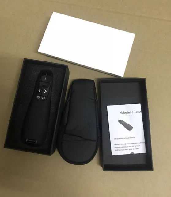 2.4G wireless laser pointer pen with USB receiver and slide control buttons, 11.2 cm length, compact presenter