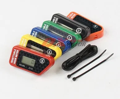 Black waterproof digital timer with LCD display for motorcycle and boat maintenance