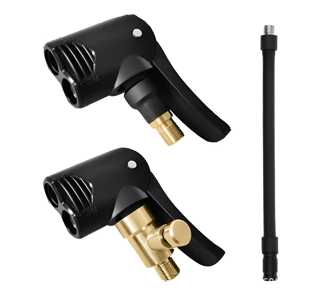 Vehicle air conversion inflatable chuck two-in-one nozzle with 16cm hose and two connectors