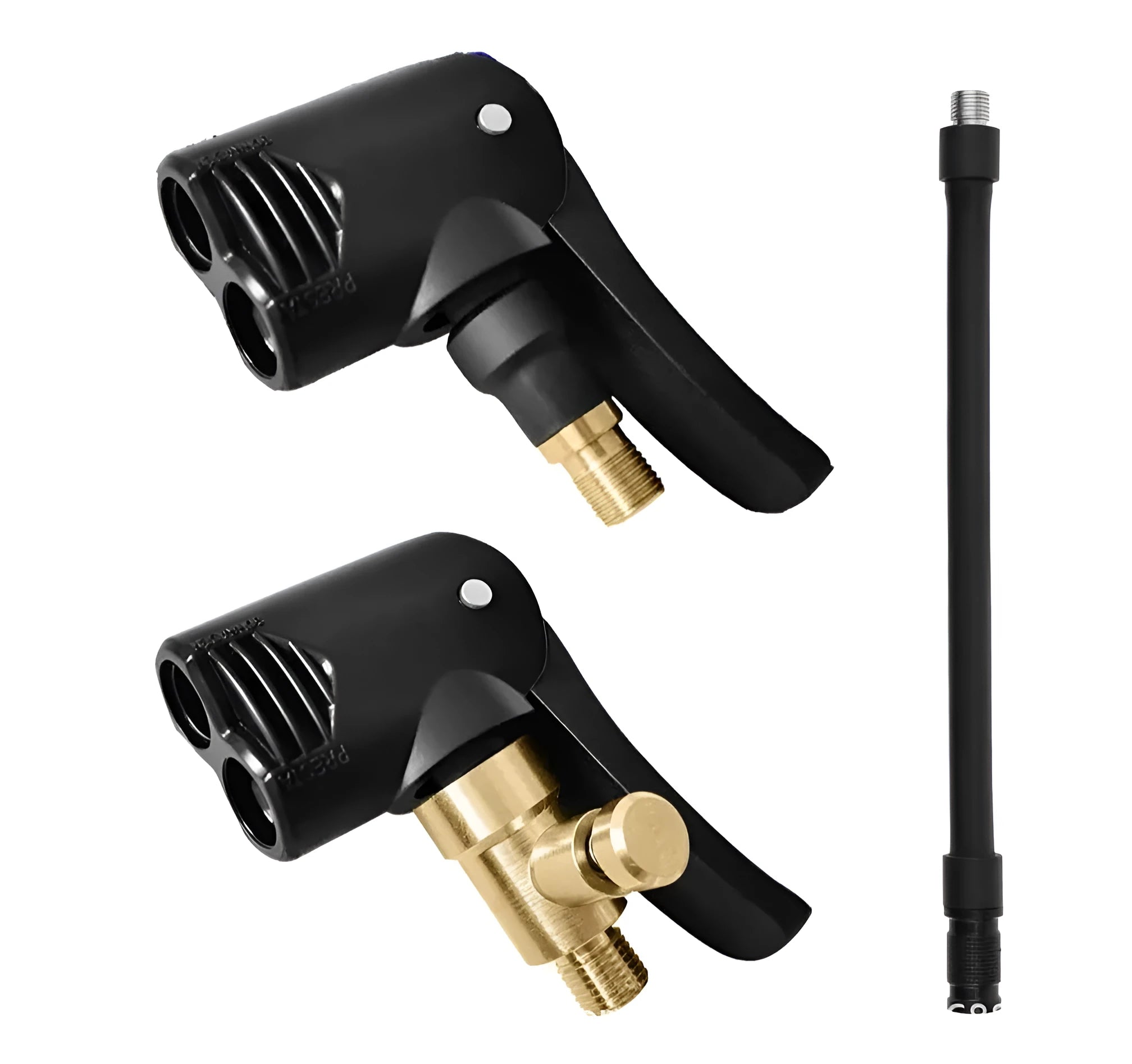 Vehicle air conversion inflatable chuck two-in-one nozzle with 16cm hose and two connectors