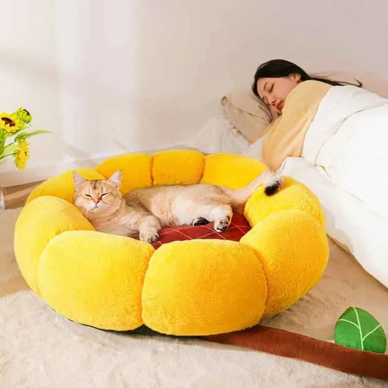 Cat nest mat in PV velvet and crystal super soft fabric, green dinosaur colour, size L 55x55x18 cm
