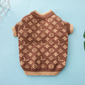 Thick wool blend dog sweater for winter in monochrome or two-tone colours, sizes XS to XXL