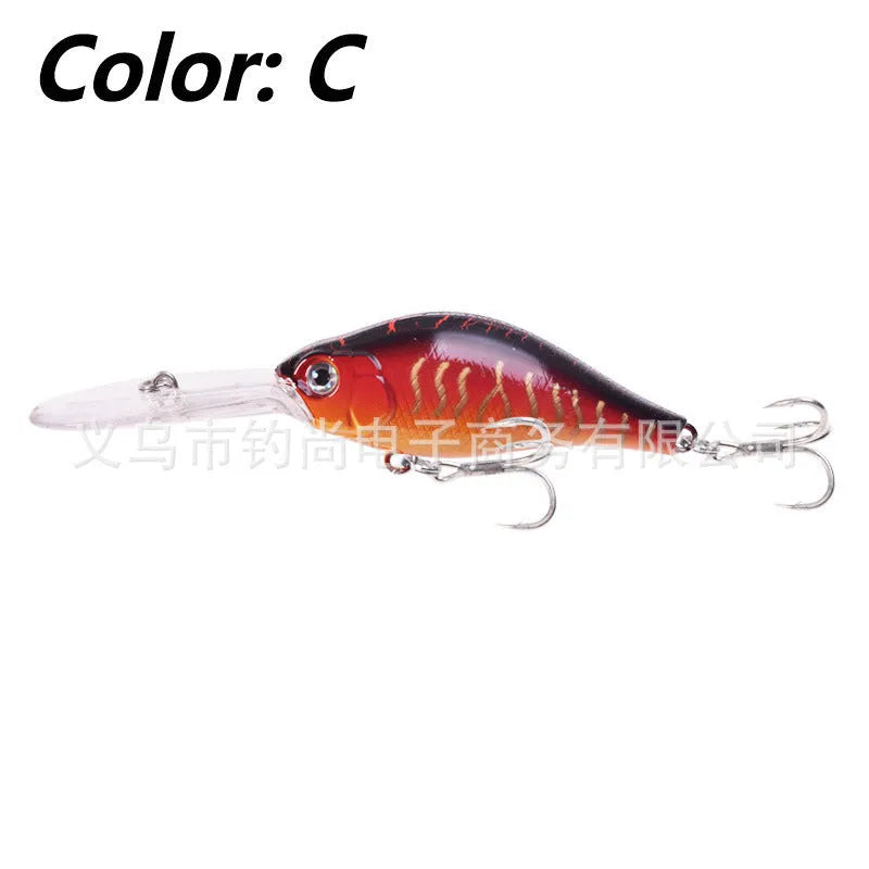 10.5cm deep diving Mino fishing lure with long tongue board, showing colour options.