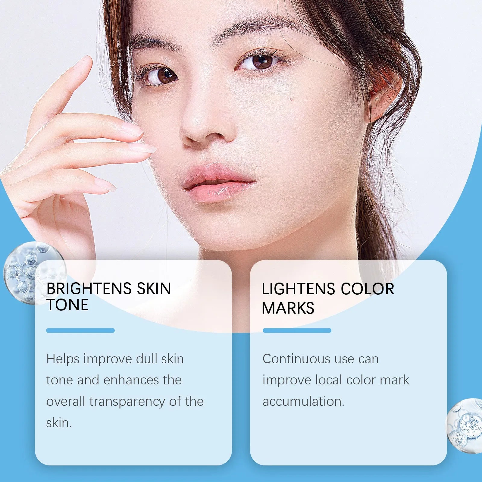 30g tube of dark spot corrector cream with Vitamin C and Hyaluronic Acid on a white background