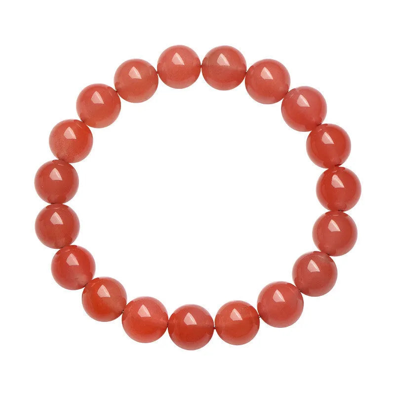 Natural South cherry red agate bracelet with polished beads in scattered design