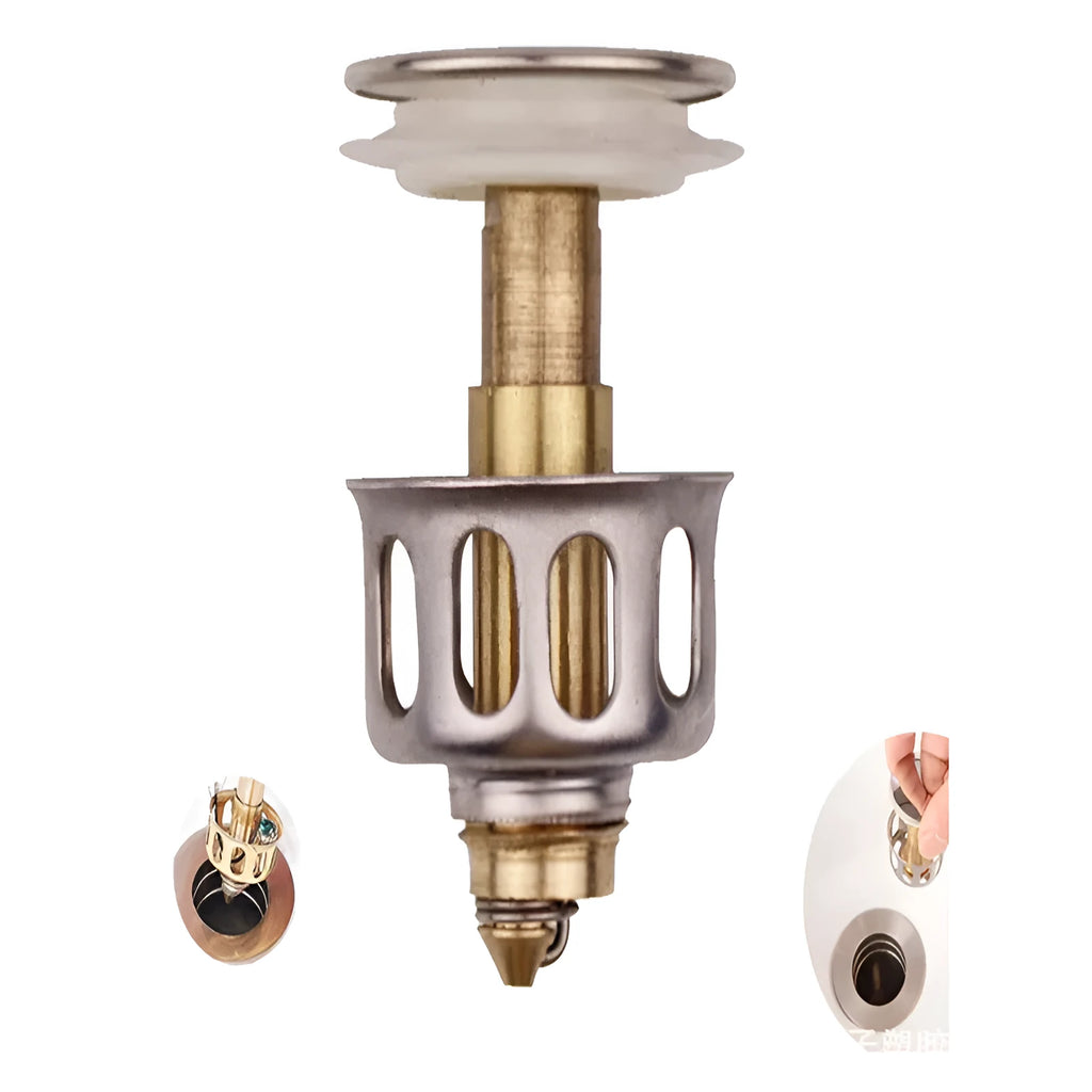 White copper manually pressed bounce anti-blocking filter element for single basin sink